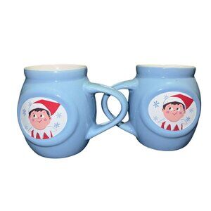 ELF On The Shelf Mugs Set OF 2  Blue Christmas Holiday